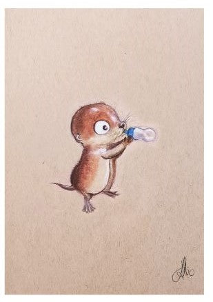 Loutre boit Format A6